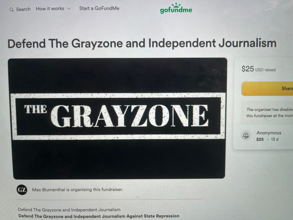 GoFundMe freezes donations for The Grayzone, sparking free speech debate