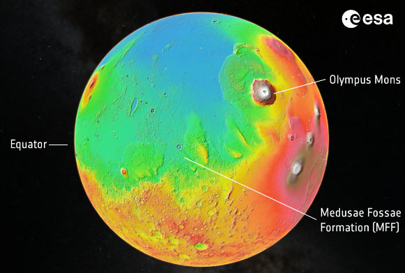 Mars Express Finds New Evidence for Ice-Rich Layered Deposits in Medusae Fossae