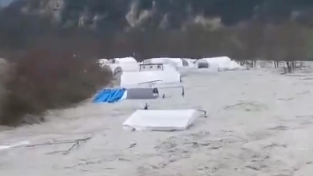 Flooding submerges refugee camp in northwestern Syria