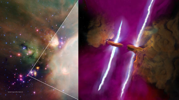 Astronomers Spot Parallel Jets and Circumstellar Disks in Nearby Multistar System