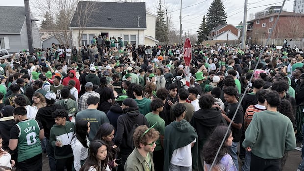 Despite court injunction, hundreds of students gathered in Waterloo, Ont., on St. Patrick’s Day weekend